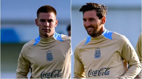 Franco Mastantuono y Lionel Messi