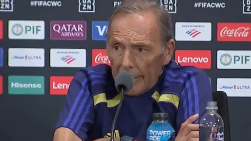 Miguel Ángel Russo en conferencia de prensa.