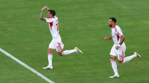 La celebración de Ángel Di María.
