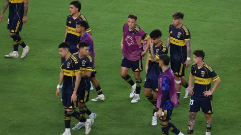 Los jugadores de Boca en el duelo con Benfica.