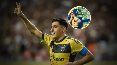 Miguel Merentiel recibió una bandera de apoyo.