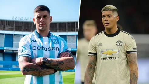Marcos Rojo, nuevo jugador de Racing Club. (Fotos: @RacingClub y Getty)