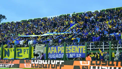 Los hinchas de Boca, presentes en Varela.