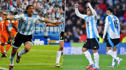 Getty. Lautaro Martínez, con sus dos tantos ante Puerto Rico, igualó con 35 goles a Hernán Crespo en la tabla histórica de los máximos goleadores de la Selección Argentina.