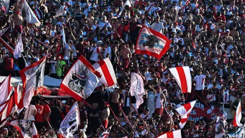 Hinchas de River, presentes en la tribuna.