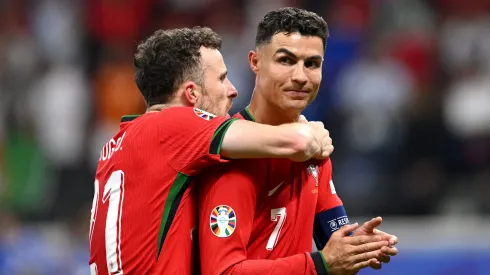 Cristiano Ronaldo y Diogo Jota en la Eurocopa 2024.