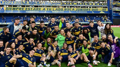 Los jugadores de Boca celebran la victoria ante River.