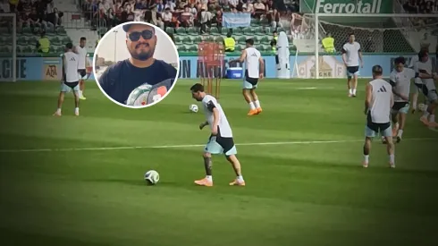 Lionel Messi regaló pelotas en el entrenamiento de la Selección.