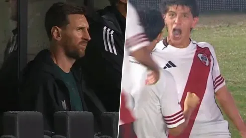 Messi en River vs. Barcelona.