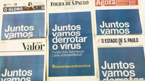 Jornais brasileiros unificam capas contra o coronavírus – (Foto: Reprodução)
