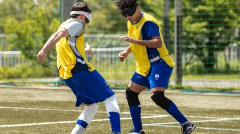 Registro do treino da Seleção de futebol para cegos. (Foto: Divulgação Flickr Comitê Paralímpico Brasileiro)
