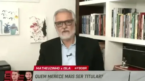 Comentarista Fábio Sormani durante o programa ao vivo do ESPN F90 - Imagem: Reprodução/ESPN