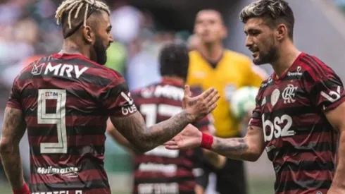 Gabigol e Arrascaeta, dupla que faz sucesso no Flamengo
