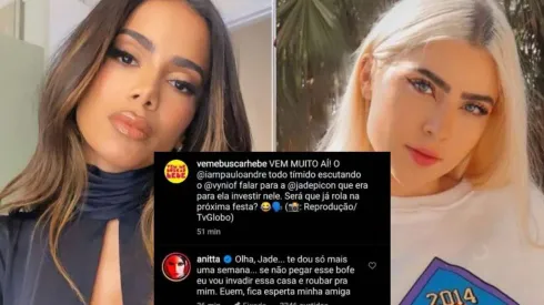 Anitta mostrou seu interesse em Paulo André, que flerta com Jade
