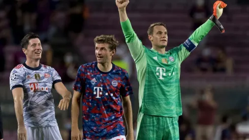 Berengui/DeFodi Images via Getty Images – Lewa, Müller e Neuer em campo pelo Bayern

