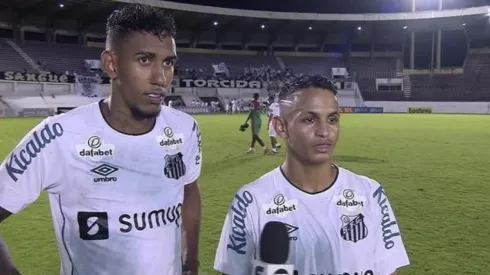 Foto: Reprodução/SporTV – Rwan e Patati renovaram seus contratos recentemente, mas Santos não deve priorizar lateral Sandro
