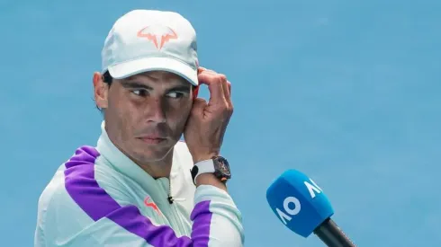 Foto: Getty Images – Rafael Nadal em entrevista no Australian Open
