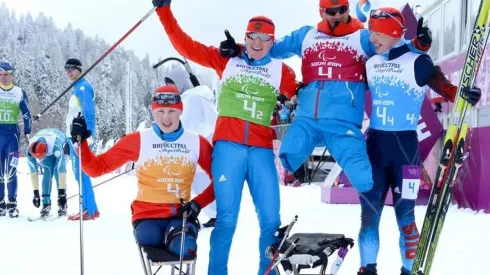 Foto: Getty Images – Atletas russos nas paralimpíadas de 2018
