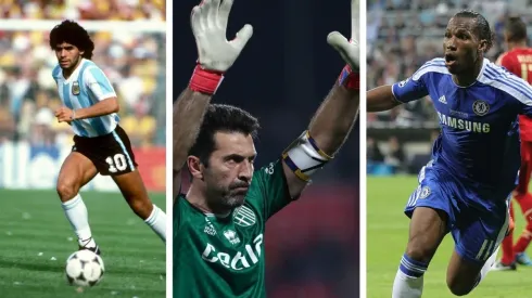 Foto: (Mark Leech/offside/ Getty Images – Maradona/Marco Luzzani/Getty Images – Buffon/Jonathan Moscrop/ Getty Images – Balotelli)
