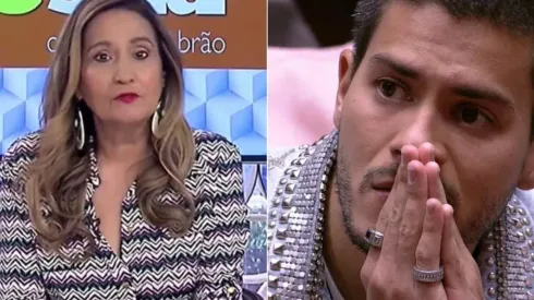 Sonia Abrão defendeu Arthur Aguiar. Foto 1: Reprodução/RedeTV! – Foto 2: Reprodução/Globo
