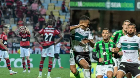 Foto: Thiago Ribeiro/AGIF; Foto: Robson Mafra/AGIF – Equipe do Flamengo e do Coritiba
