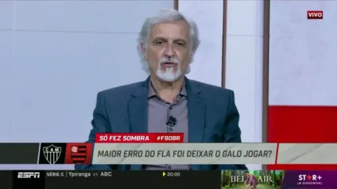 Foto: Reprodução/ESPN – Sormani apurou que Flamengo vai sem Santos no gol e Rodrigo Caio na zaga diante do América-MG
