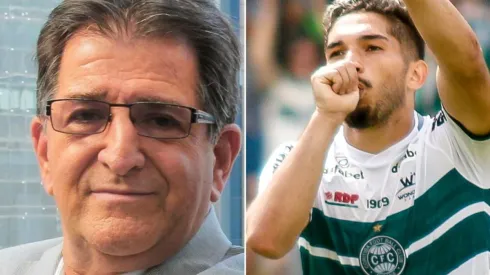 Fotos: Coritiba/Divulgação e Gabriel Machado/AGIF – Em reunião com organizadas, dirigente lamentou a lesão do meio-campista
