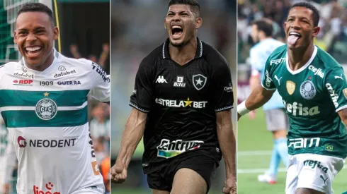 Foto: Gabriel Machado/AGIF; Foto: Jorge Rodrigues/AGIF; Foto: Marcello Zambrana/AGIF;  Igor Paixão do Coritiba, Erison do Botafogo e Danilo do Palmeiras
