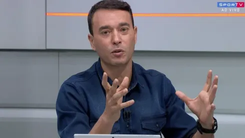 Foto: Reprodução/SporTV – André Rizek revelou que Vítor Pereira, por problemas pessoais, não vai ficar no Corinthians para 2023
