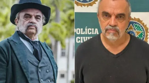José Dumont foi preso em flagrante. Foto 1: Reprodução/TV Globo/Paulo Belote – Foto 2: Reprodução/TV Globo/Gshow
