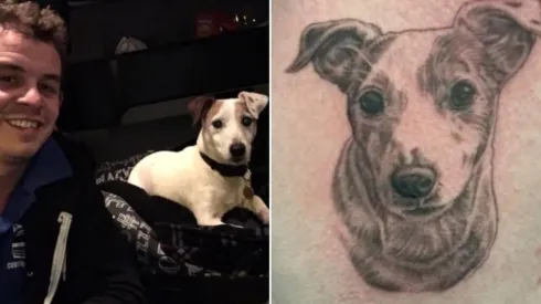 Sean Howe usou as cinzas de seu cão para fazer uma tatuagem
