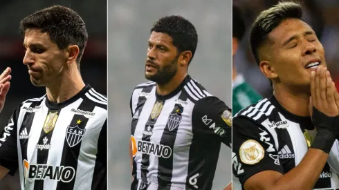 Foto: Fernando Moreno/AGIF;  Alessandra Torres/AGIF – Nacho, Hulk e Zaracho do Atlético-MG
