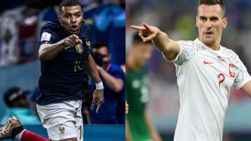 Foto Mbappé: Pedro Martins/AGIF e Foto Milik: Dan Mullan/Getty Images - França x Polônia neste domingo (4)