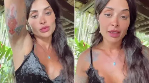 Aline Campos revela ter sofrido acidente com Jesus Luz: “Foi um livramento”. Imagens: Reprodução/Strories Instagram oficial da atriz.
