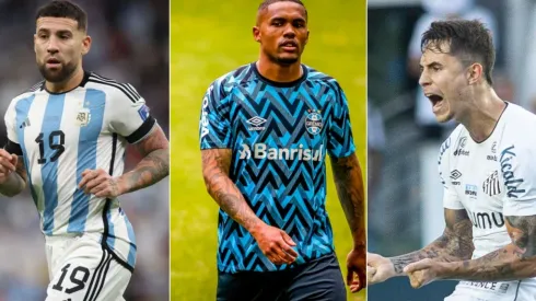 Silvio Avila; Catherine Ivill/Getty Images; Diogo Reis/AGIF – Otamendi, Douglas Costa e Vinicius Zanocelo
