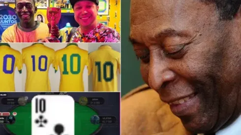 Os jogadores de poker homenagearam o maior "camisa dez" de todos os tempos (Foto Pelé: Maddie Meyer/Getty Images; outras fotos: Reprodução instagram)
