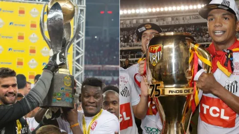 Foto:Jeferson Guareze/:Daniel Vorley/AGIF – Santos campeão Paulista de 2016 e Internacional campeão Gaúcho de 2016
