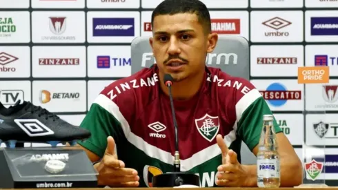 André em coletiva do Fluminense – Foto: Mailson Santana/Fluminense FC
