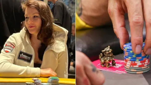 Monica passou por situação inusitada no poker (Fotos: Reprodução instagram oficial Monica Zucowicz @heymonia e Rafael Terra/BSOP)