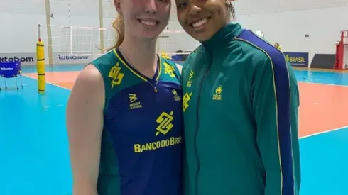 Julia Bergmann e Ana Cristina se destacaram em amistoso. Reprodução/InstagrAm oficial da CBV
