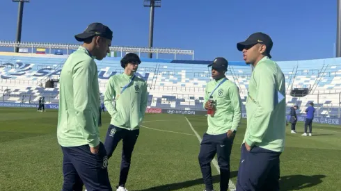 Seleção Brasileira faz reconhecimento do gramado em San Juan<br />
Créditos: Glauber Guerra/CBF