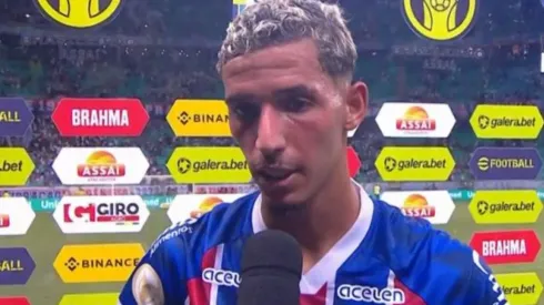 Arthur Sales comenta sobre empate contra o Cruzeiro dentro da Fonte Nova(Foto: Reprodução/ Premiere)