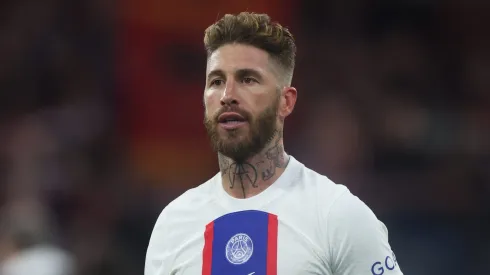 MUNICH, GERMANY – MARCH 08: Sergio Ramos of Paris Saint-Germain reacts during the UEFA Champions League round of 16 leg two match between FC Bayern München and Paris Saint-Germain at Allianz Arena on March 08, 2023 in Munich, Germany. (Photo by Alex Grimm/Getty Images)
