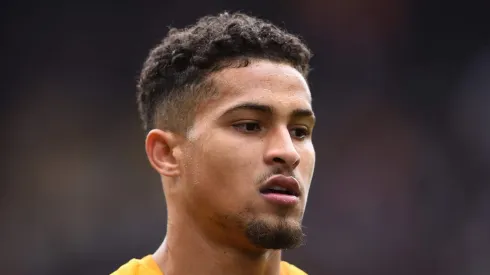 WOLVERHAMPTON, ENGLAND – APRIL 15: Joao Gomes of Wolverhampton Wanderers looks on during the Premier League match between Wolverhampton Wanderers and Brentford FC at Molineux on April 15, 2023 in Wolverhampton, England. (Photo by Harriet Lander/Getty Images)
