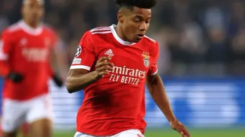 BRUGGE, BELGIUM – FEBRUARY 15: David Neres of Benfica in action during the UEFA Champions League round of 16 match between Club Brugge KV and SL Benfica leg one at Jan Breydel Stadium on February 15, 2023 in Brugge, Belgium. (Photo by Dean Mouhtaropoulos/Getty Images)
