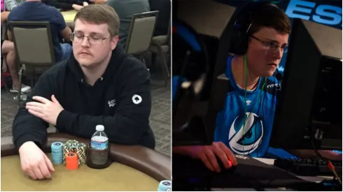 Peter Gurney era profissional de CS:GO e agora se dedica ao poker (Fotos: Reprodução Twitter oficial Peter Gurney @PTR_tvCSGO e Divulgação/HLTV)