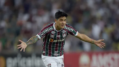 German Cano,do Fluminense, comemora seu gol durante partida contra o Sporting Cristal no Maracanã pela Libertadores 2023. Foto: ALEXANDRE  LOUREIRO/AGIF
