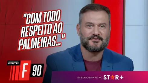 Foto: Reprodução/ESPN – Rodrigo Bueno provocou ira da torcida do Palmeiras nesta 4ª após sorteio dos confrontos na Libertadores