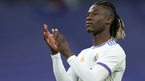 Eduardo Camavinga chegou ao Real Madrid após uma temporada de destaque no Rennes — Foto: Diego Souto/Getty Images