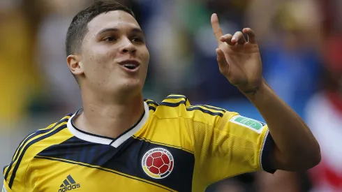 BRASILIA - DF - 19/06/2014 - COPA 2014, COLOMBIA X COSTA DO MARFIM - ATENCAO! FOTOS EMBARGADAS PARA FORA DO BRASIL - Quintero da Colombia comemora seu gol durante partida contra a Costa do Marfim no Estadio Nacional Mane Garrincha pela Copa do Mundo 2014. Foto: Wagner Meier/AGIF